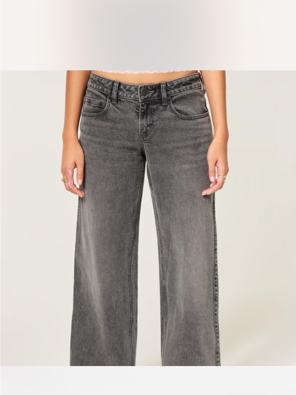 Hollister low-rise baggy fit jeans in a washed gray size 23